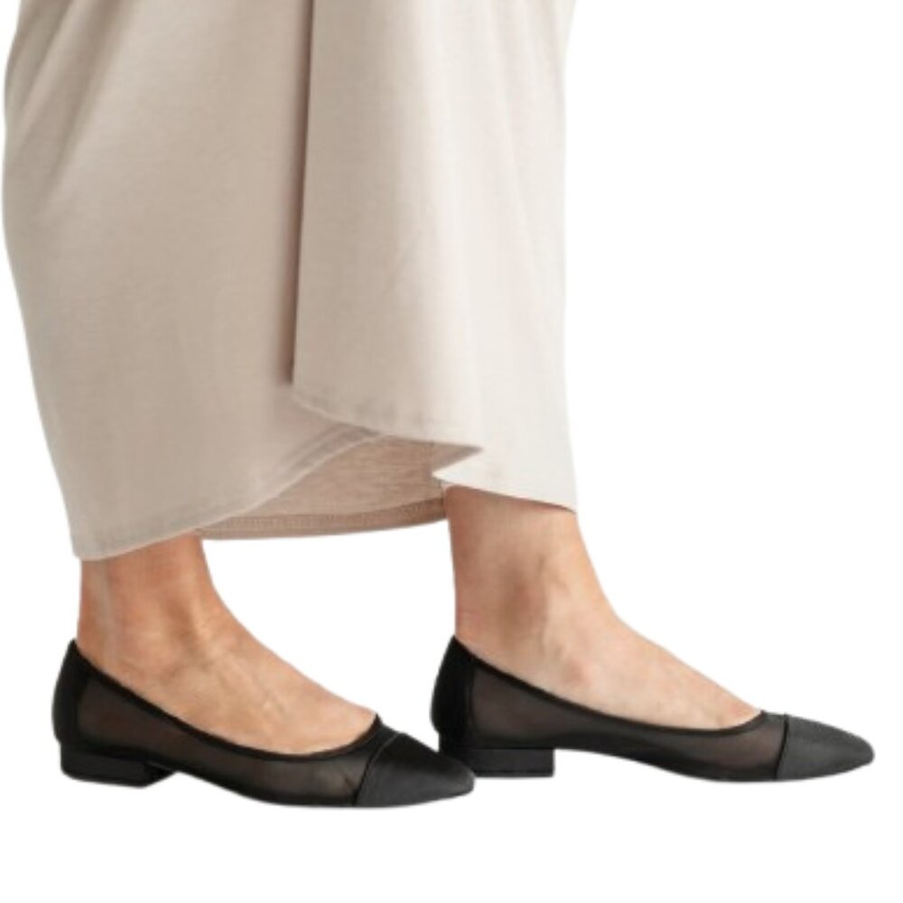 Steve Madden Blair Mesh Cap Toe Flats Black Closed Toe Classic Solid